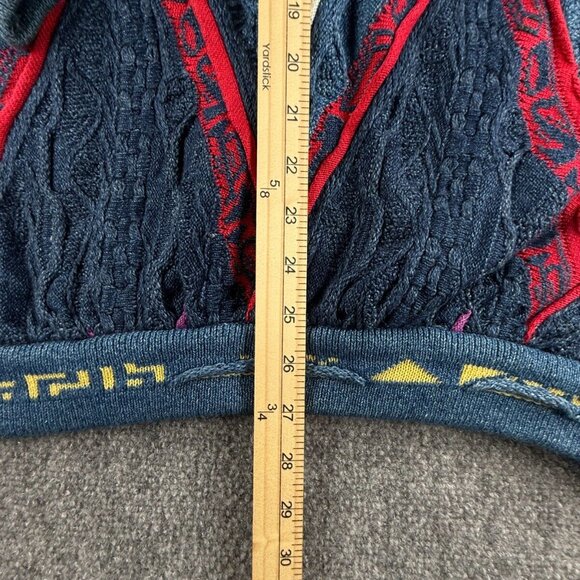 COOGI Blues Australia Sweater Heavyweight Blue Green Geometric Large Cotton REAL - Picture 6 of 16